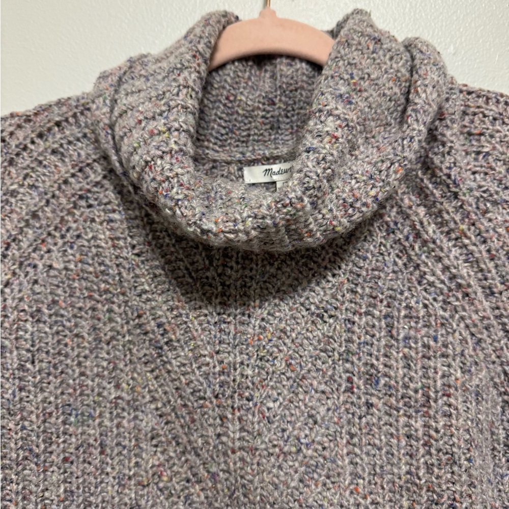 Women’s Madewell Colorfleck Ribbed Turtleneck Sweater - Picture 8 of 12